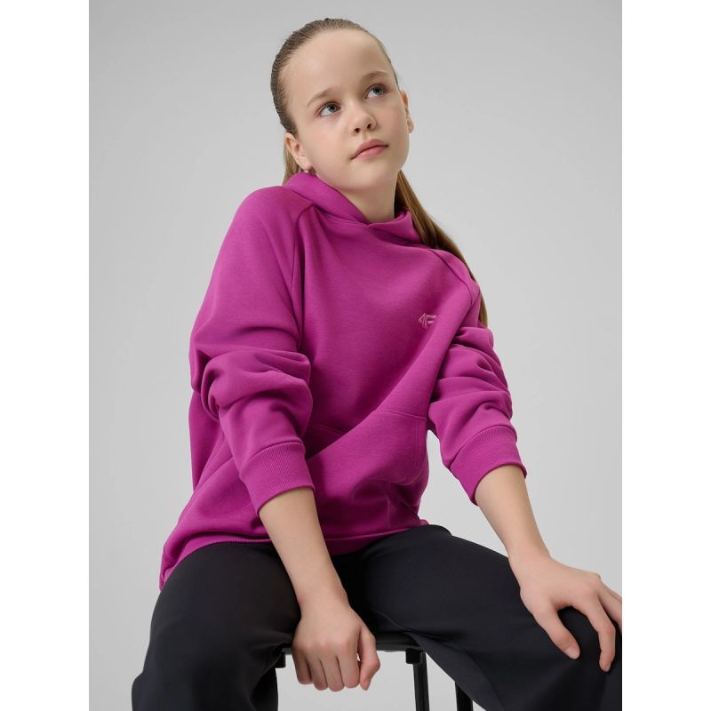 Girls' loose sweatshirt with hood 4F