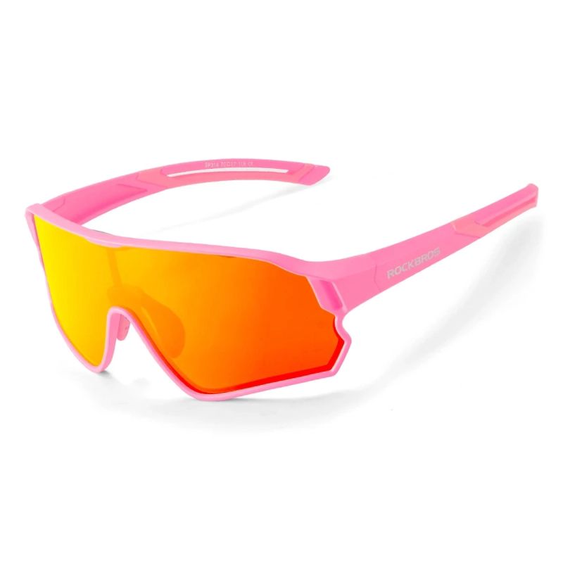Rockbros 14110009004 polarized cycling glasses for children 8-14 years old - pink różowy glasses, training equipment