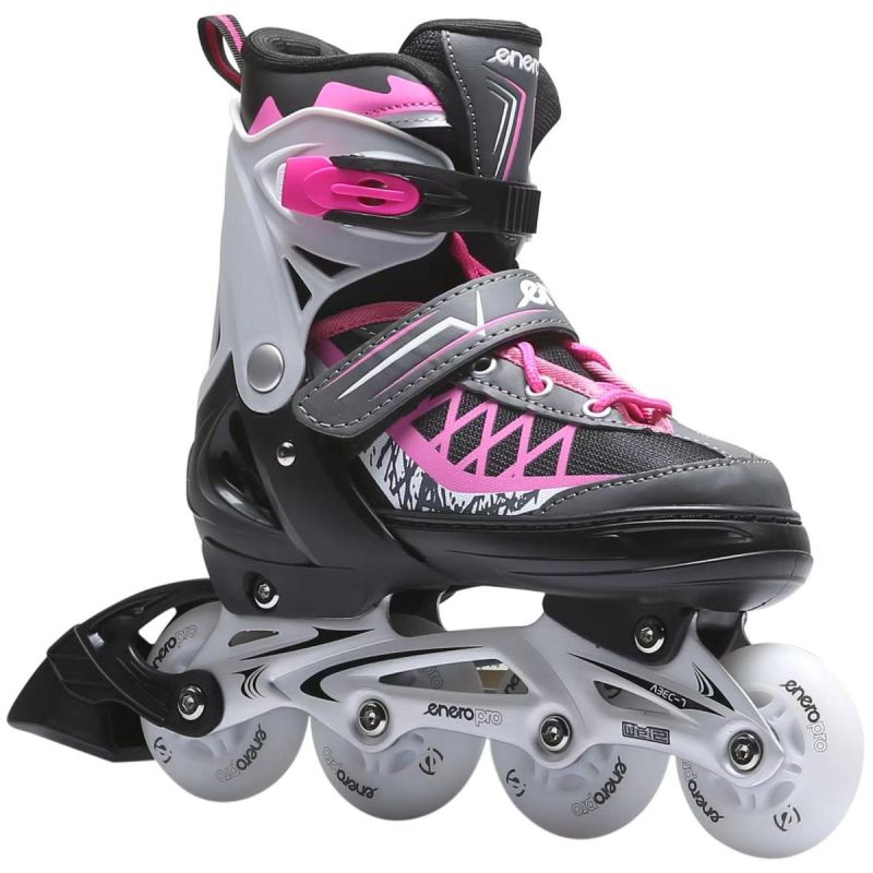 Enero Roller Skates-Roller Skates-Ice Skating 4in1 Pro Led 30-33 Pink-Gray szürke skates, roller skates