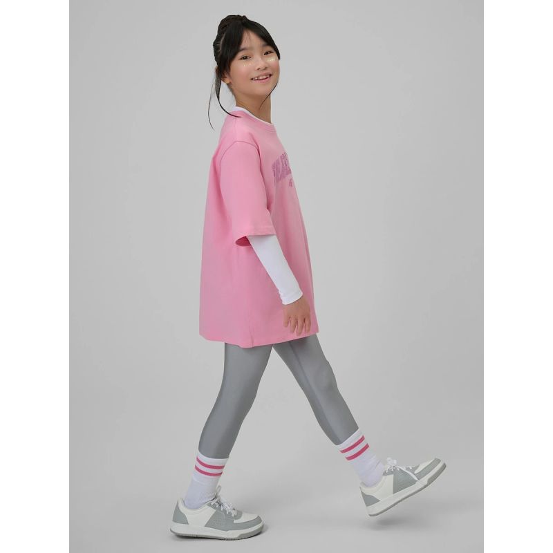 4F Girls' loose T-shirt with print 158/164 póló