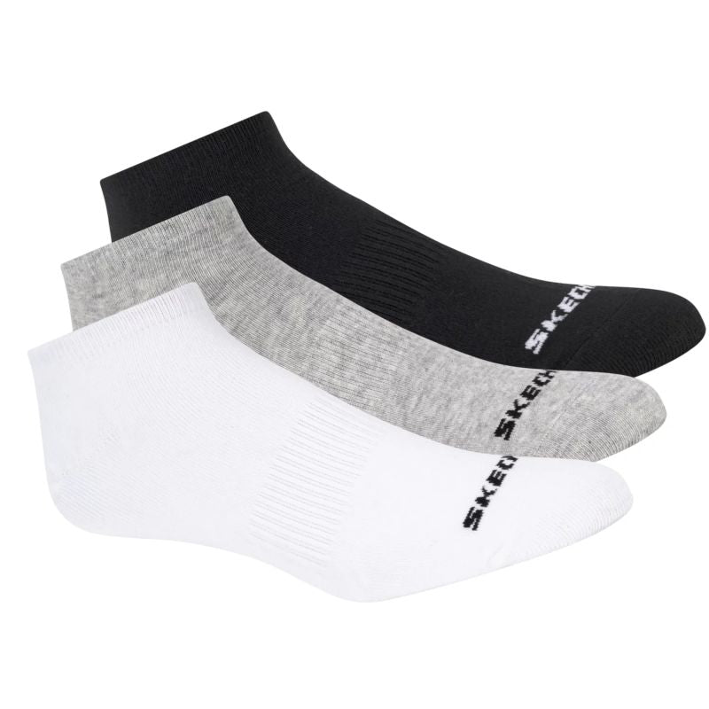 Skechers 3pk Unisex Non Terry No Show White