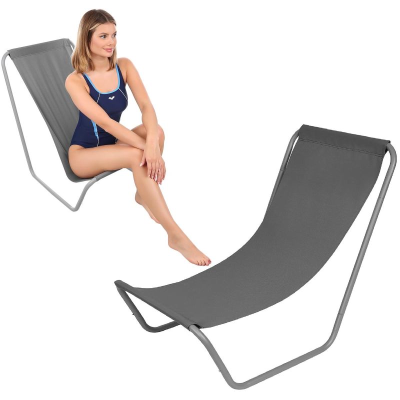 Enero Foldable Garden And Beach Chair And Bag Grey Camp szürke deckchairs, bags