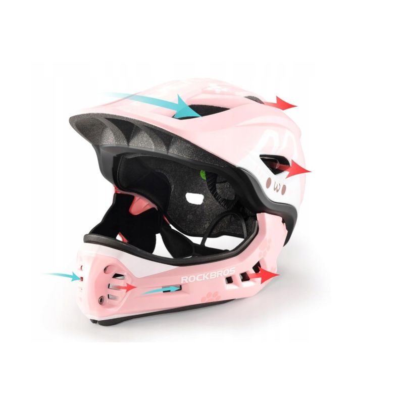 Rockbros Kids Bike Helmet 48-52cm Pink rózsaszín helmets