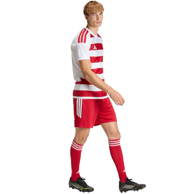 Adidas Men's Hooped 26 Jersey White-Red piros férfi póló KF3388