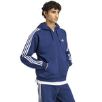 Adidas Men's Essentials 3-Stripes Fleece Full-Zip Hoodie Navy kék ruházat KY4144