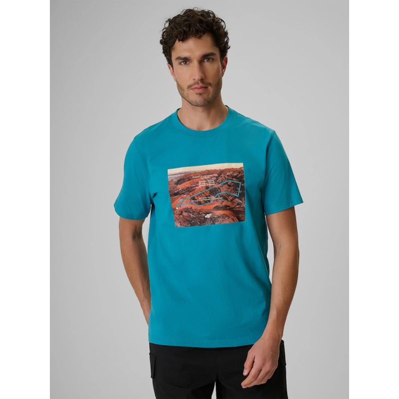 4F Men's regular printed T-shirt férfi póló 4FRSS26TTSHM4238-35S