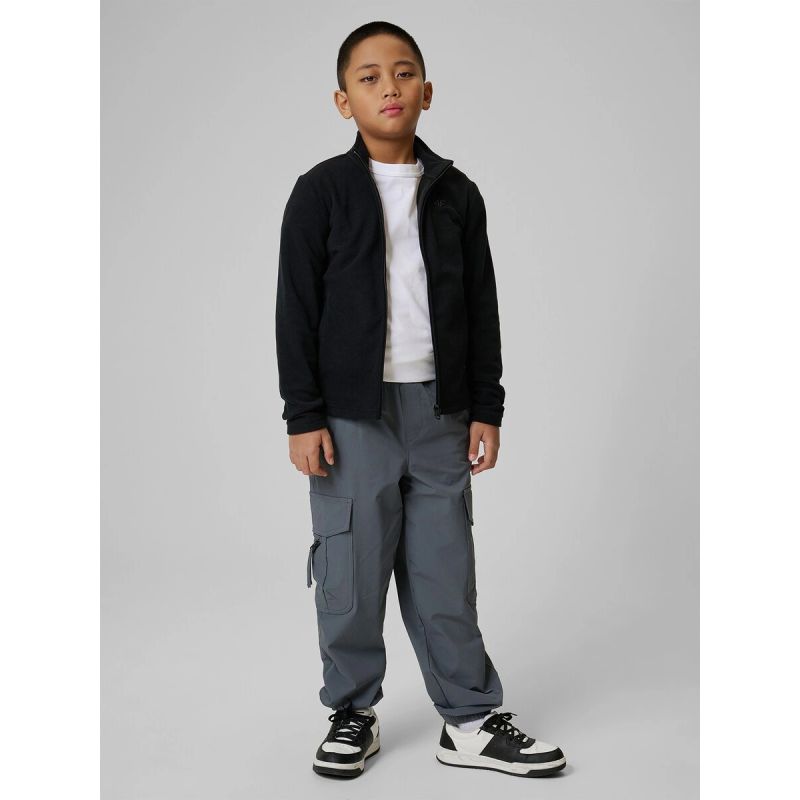 Regular fleece without hood for boys 4F 4FJRSS26TFLEM508-20S kapucnis pulóver