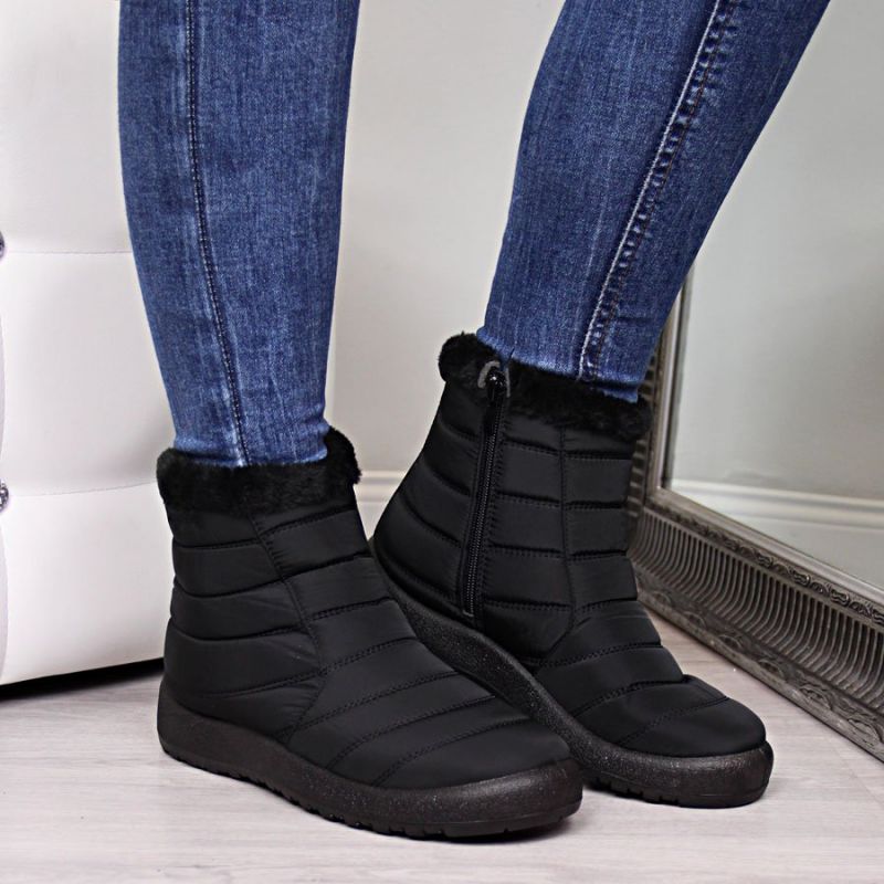 Inny NEWS W EVE181A waterproof zipper snow boots black Túracipő