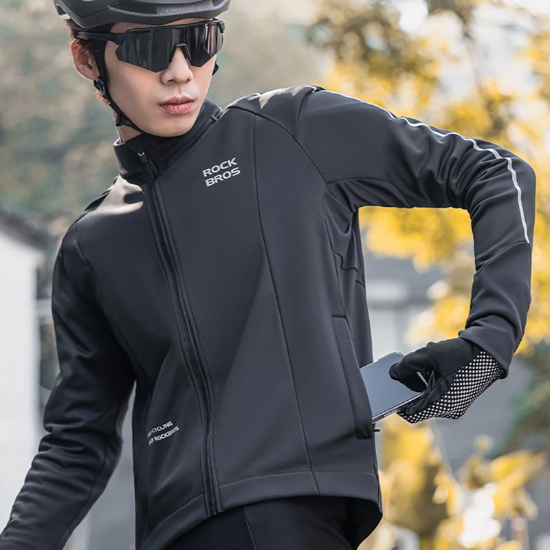 Rockbros Fall/Winter Long Sleeve Cycling - Black fekete dzseki
