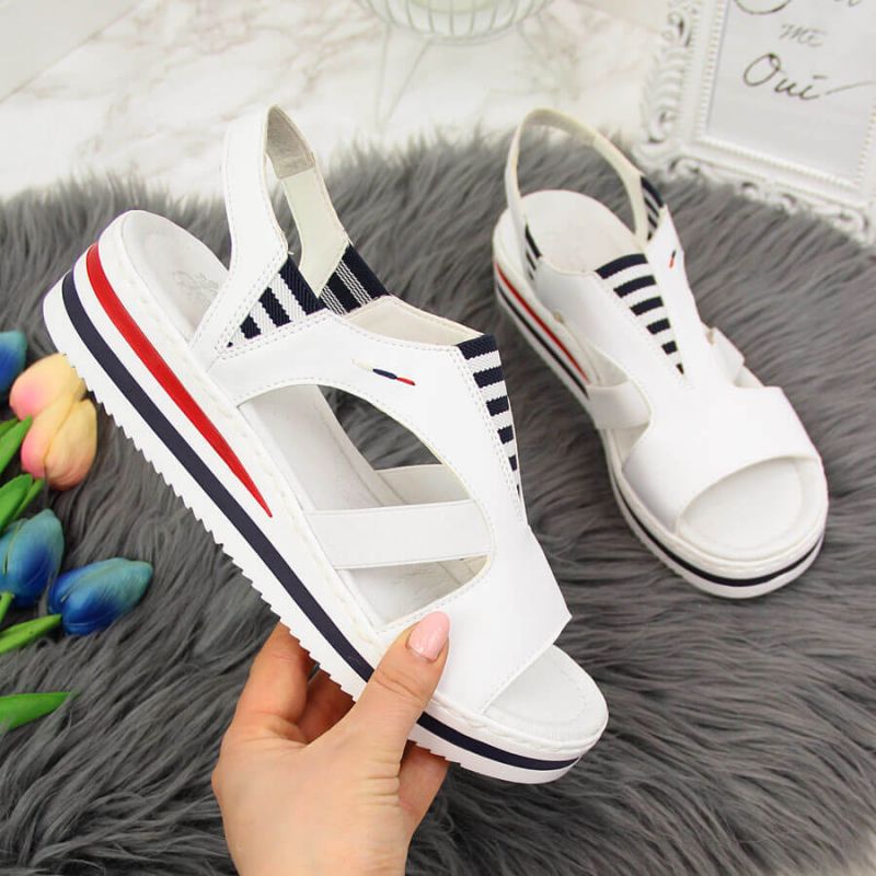 Rieker W V02Y5 wedge white fehér sandals