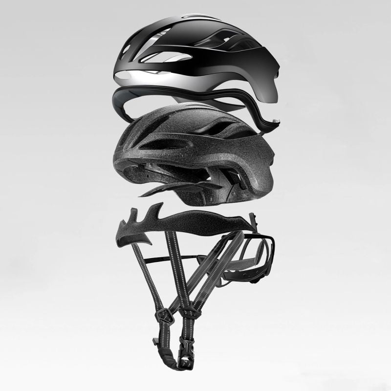 Rockbros TS-42 lightweight bicycle helmet 58-62 cm - titanium tytanowy lights