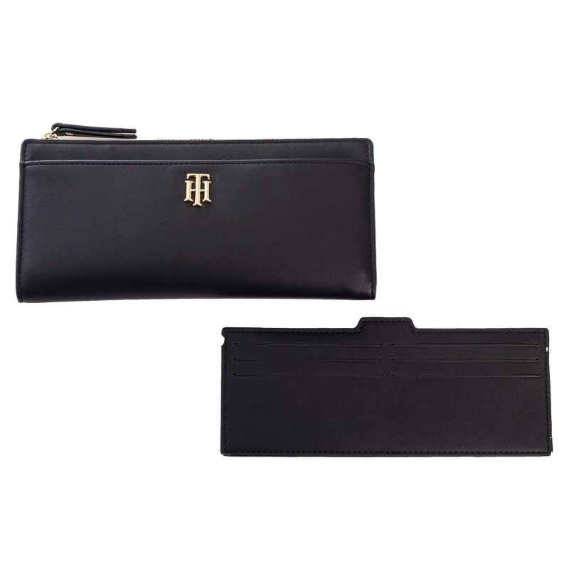 Tommy Hilfiger Seasonal Slim Women's Wallet Black - AW0AW08917 0GJ uniwersalny pénztárca
