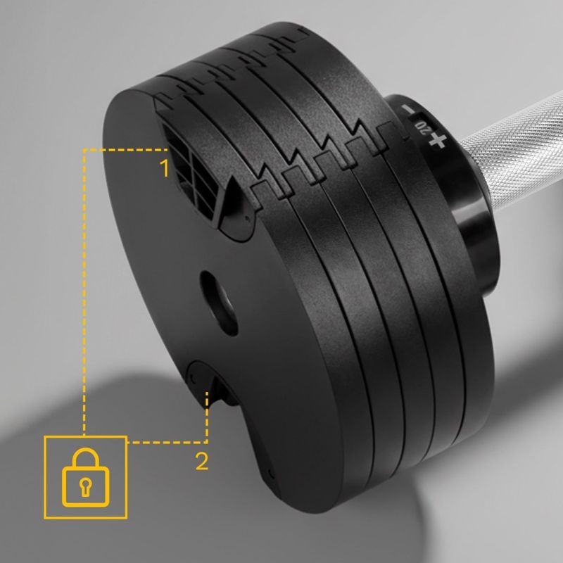 Rebel Active Adjustable Cast Iron Dumbbell Automatic 36kg, 2kg Stroke edzőfelszerelés RBA-2332-36