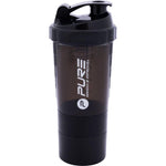 Pure 2 Improve Fitness Shaker Bottle 500ml Black fekete water bottles, nutrients and supplements, training equipment