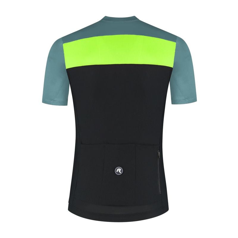 Rogelli CORE BLOCK T-shirt black-turquoise-yellow sárga póló