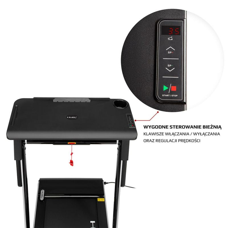 HMS MULTI Electric Treadmill with Desk 1-12 km/h, Gray szürke edzőfelszerelés 17-19-126