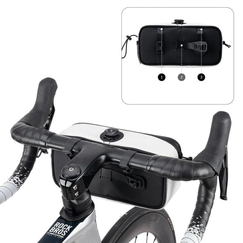 Rockbros TL001 ROAD TO SKY 1.9L Handlebar Waterproof - White biały sporttáska 5907769384219-211525