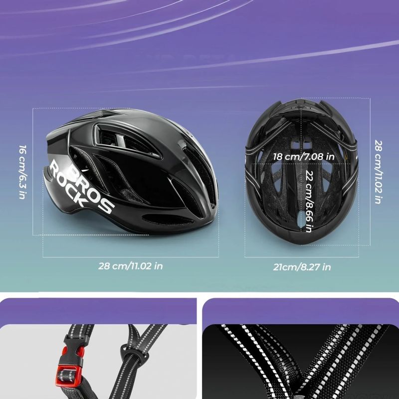 Rockbros TS-42 Lightweight Bike Helmet 58-62 cm - Black czarny lights