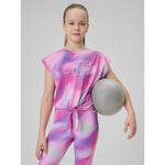 Girls' quick-drying sports crop-top 4F
