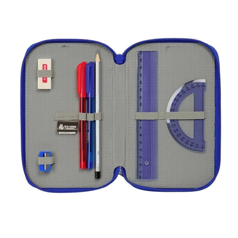Real Madrid triple filled pencil case 37 pcs niebieski póló