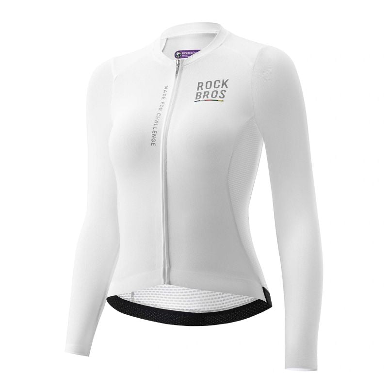 Rockbros 15110012003 ROAD TO SKY women's cycling jersey long sleeve S - white s \ biały póló 15110012003-211580