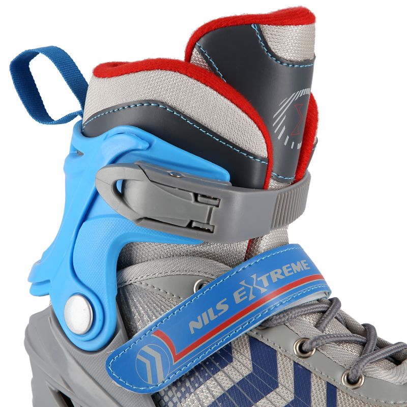 NH18192 4in1 GREY-BLUE SIZE M(34-38) ROLLER SKATES WITH HOCKEY SLEEVE NILS EXTREME kék póló