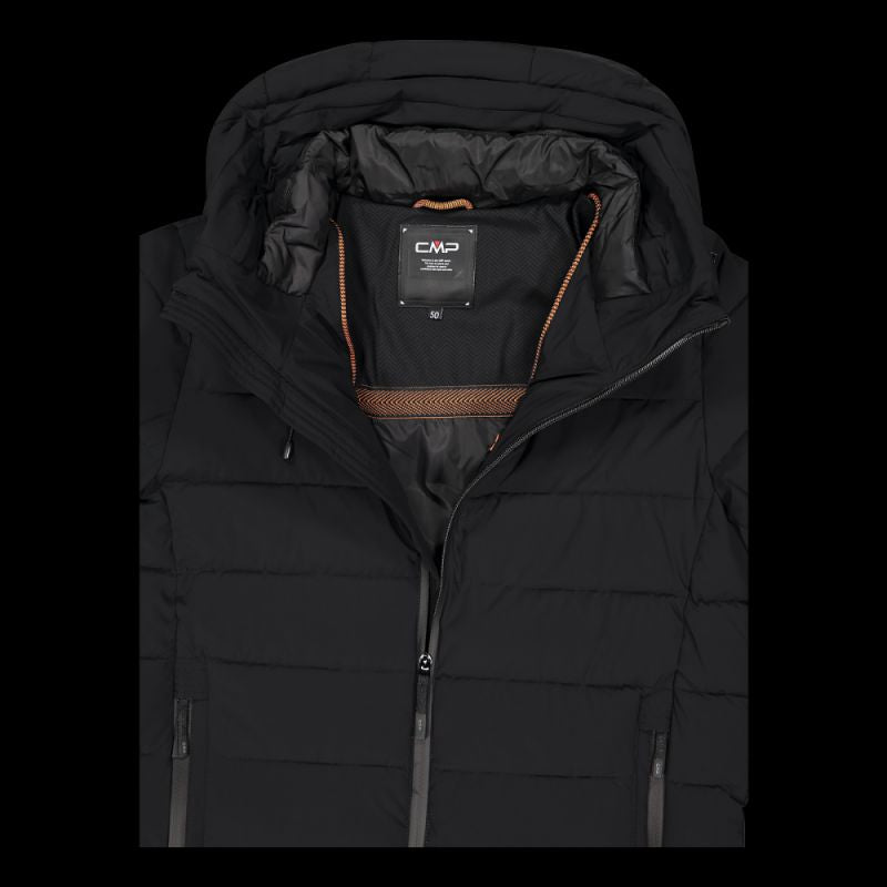 CMP men's winter sports with hood, insulated, black ( ) fekete dzseki