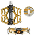 Rockbros 2010-12L Aluminum Platform Bicycle Pedals - Gold