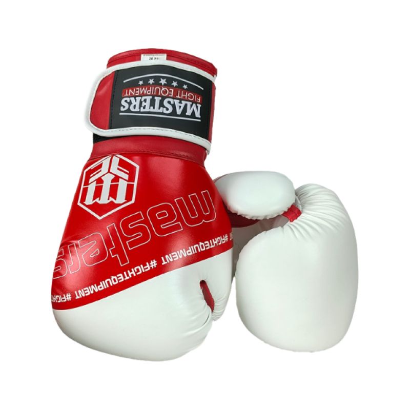 MASTERS FIGHT EQUIPMENT RPU-FOLK Boxing Gloves 12 oz White-Red piros kesztyű 013505-12
