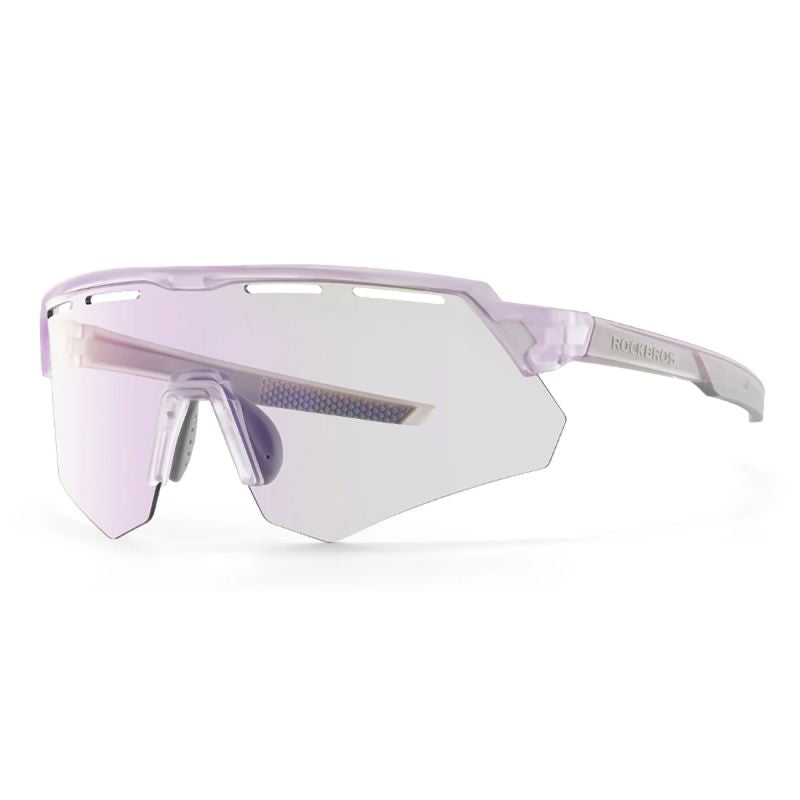 Rockbros Polarized Cycling Glasses with UV Protection and Corrective Insert - Purple lila glasses, training equipment