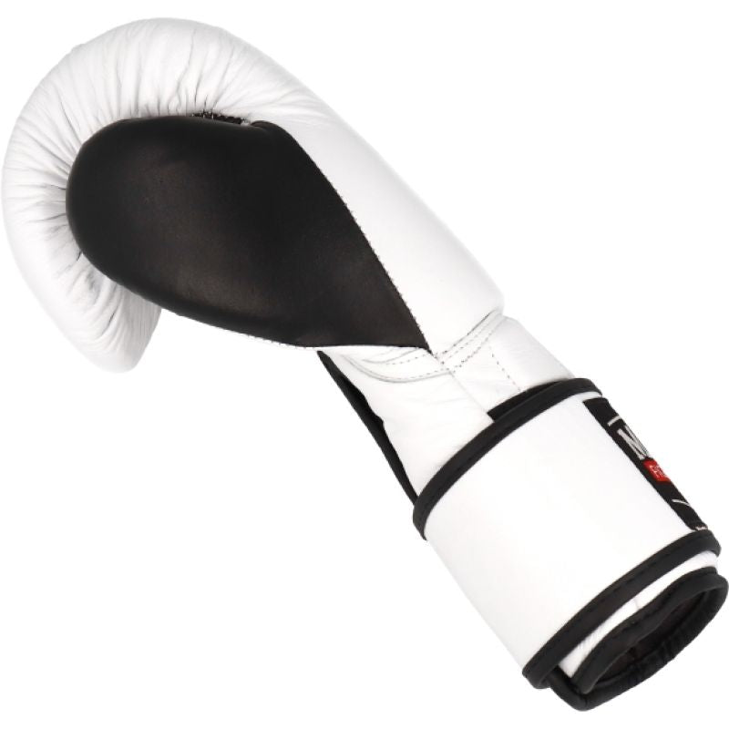 MASTERS FIGHT EQUIPMENT MASTERS RBT-PERFECT-GRIP Leather Boxing Gloves 12 oz biało - czarne kesztyű 01587-12-0105