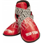 TOP TEN OSTT-PU "SUPERLIGHT PRISM" Foot Protectors (WAKO APPROVED) czerwony+m protectors and knee pads