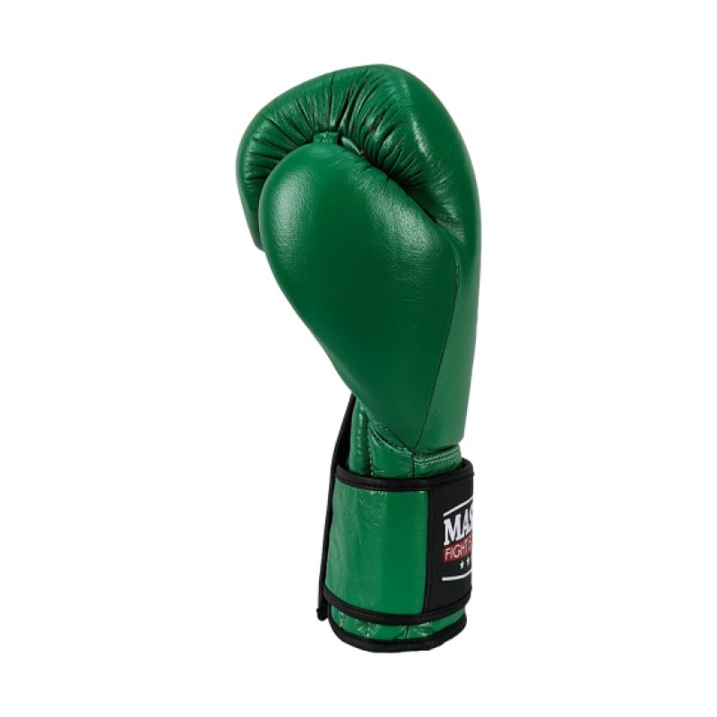 MASTERS FIGHT EQUIPMENT RBT-GREENSTRIKE Leather Boxing Gloves 12 oz Green zöld kesztyű 012310-12