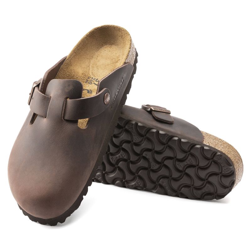 Birkenstock Boston Habana Oiled Leather Regular Wide Women's/Men's Clogs (0860131) Egyéb