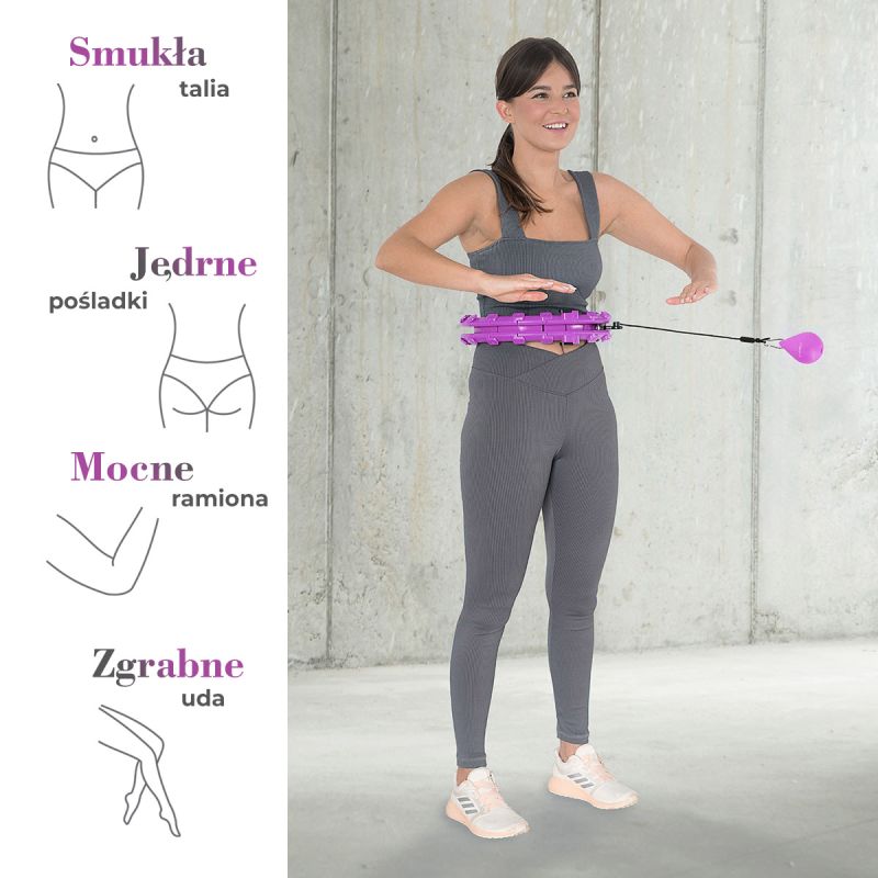 HMS Plus size hula hoop HHW12 with studs and weight purple lila edzőfelszerelés 17-44-525