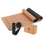 HMS Cork Yoga Set Tpe Mat Ym11 + Cube Kj02 + Strap Sj02 sapka 17-40-007