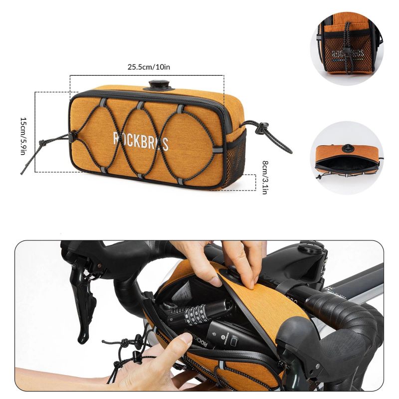 Rockbros TL001 ROAD TO SKY 1.9L Handlebar Waterproof - Orange pomarańczowy sporttáska 5907769384219-211526