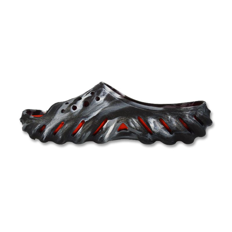 Crocs Echo Marbled Slide Pool Clogs in /Flame - 208467-0X9 fekete papucs