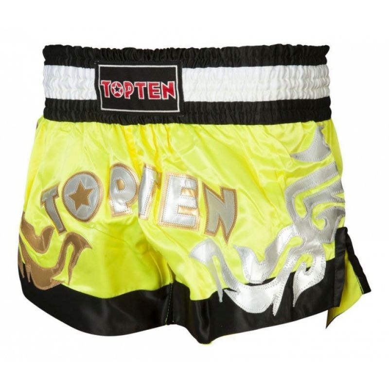 TOP TEN Kickboxing "TOP TEN" NEON yellow and black fekete short
