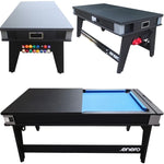 Enero 4-IN-1 MULTIGAMING TABLE BILLIARDS TABLE TENNIS HOOK-UP DINING TABLE .1x81.3CM fekete table games, tables