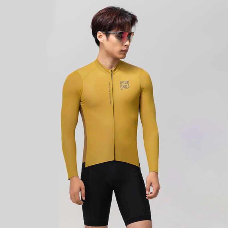 Rockbros 15120015025 ROAD TO SKY men's long sleeve cycling jersey L - yellow l \ żółty póló