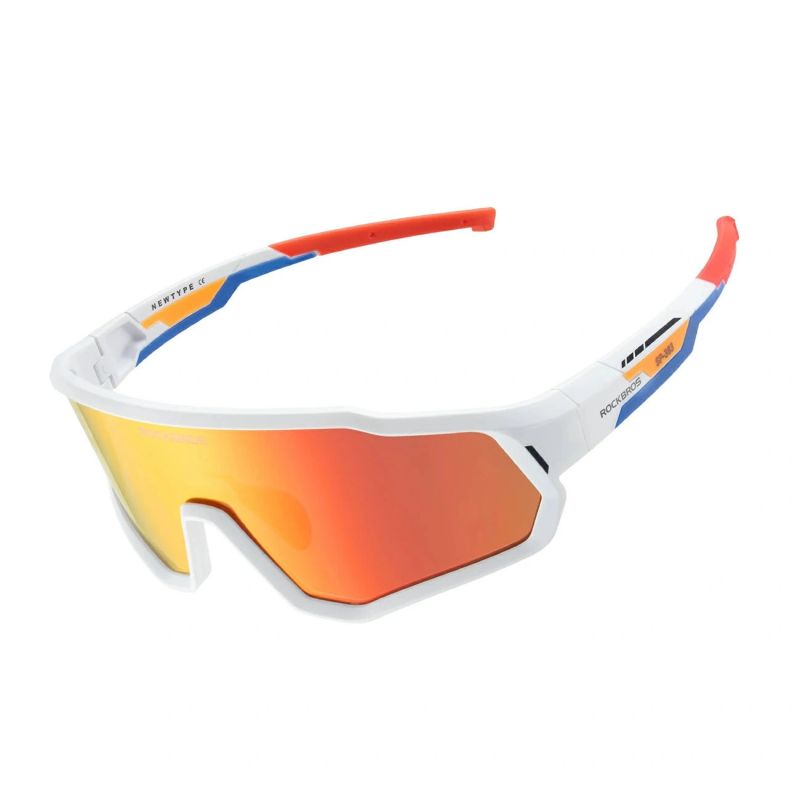 Rockbros SP383 Shining Warrior Cycling Glasses - Matte White Frame, Polarized Red Lenses biały úszás kiegészítő 5907769384219-211763