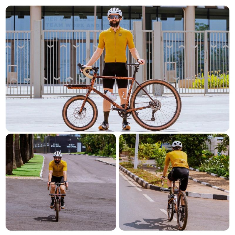 Rockbros 15120014024 ROAD TO SKY men's cycling jersey short sleeve M - yellow m \ żółty póló