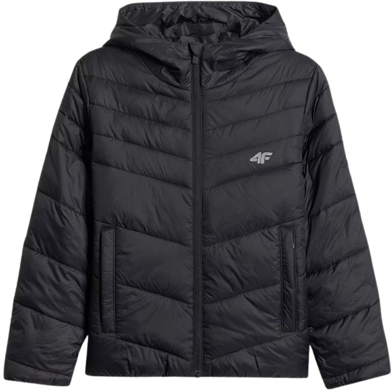 Girls' jacket 4F F0739 deep 4FJWSS26TDJAF0739 20S fekete clothing