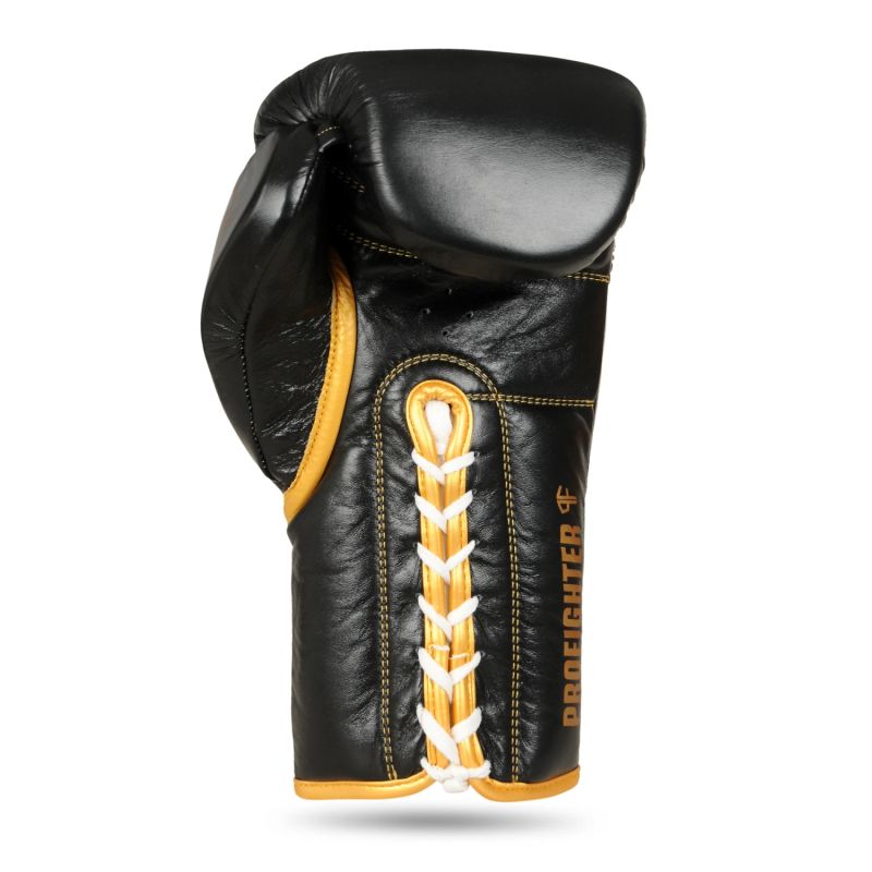 DBX Bushido ProFighter Gold - Legacy Series - Multi-Layer Boxing Gloves bordeaux - wiązane kesztyű