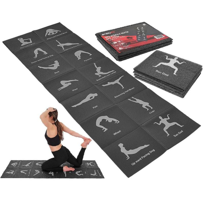 Enero FOLDABLE YOGA MAT BLACK FIT fekete mats, training equipment