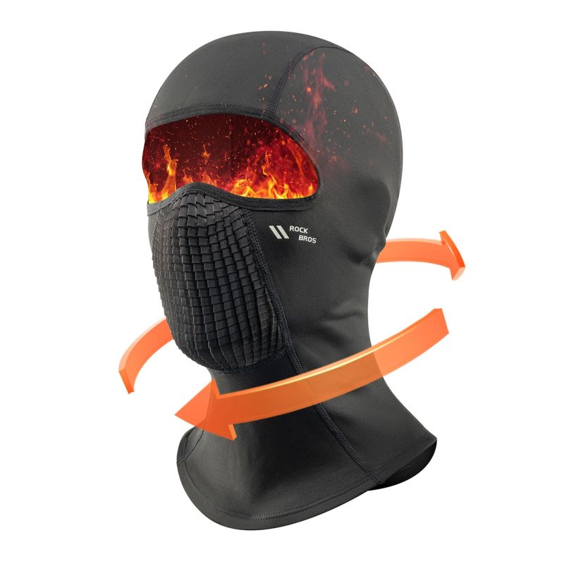 Rockbros Fleece Bicycle Balaclava - Black czarny balaclavas