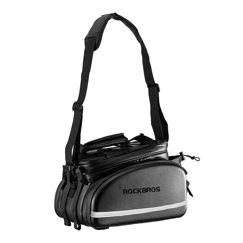 Rockbros A6-6 bicycle for trunk, 35 l, with fold-out pockets - black fekete táska