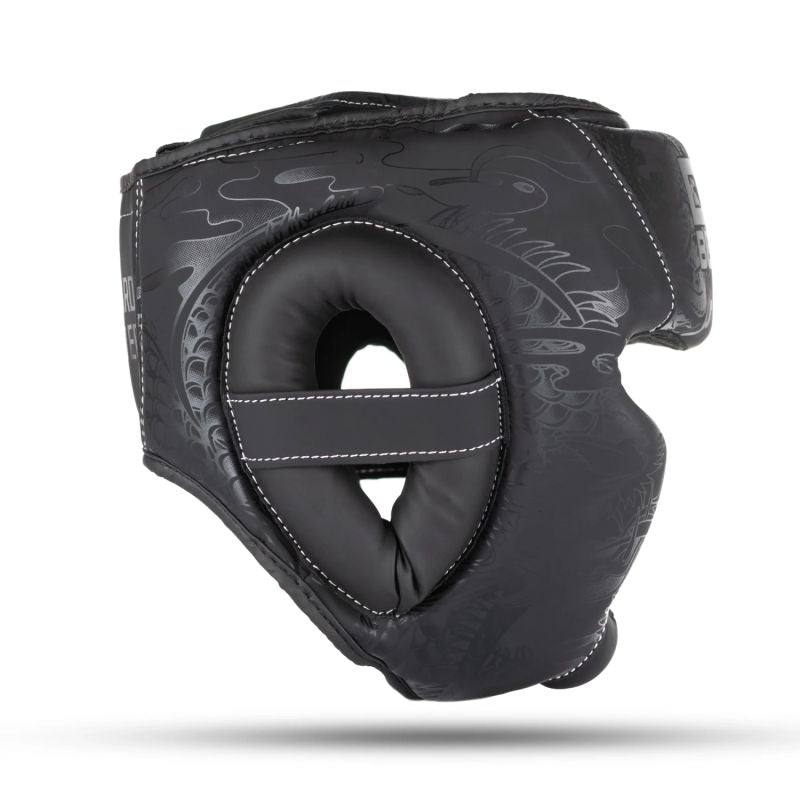 DBX Bushido "Black Dragon" Boxing Sparring Helmet | fekete fejvédő ARH-BlackDragon