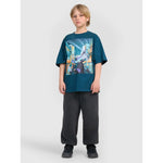 Boy's oversize printed T-shirt 4F 4FJRAW25TTSHM3061-46S